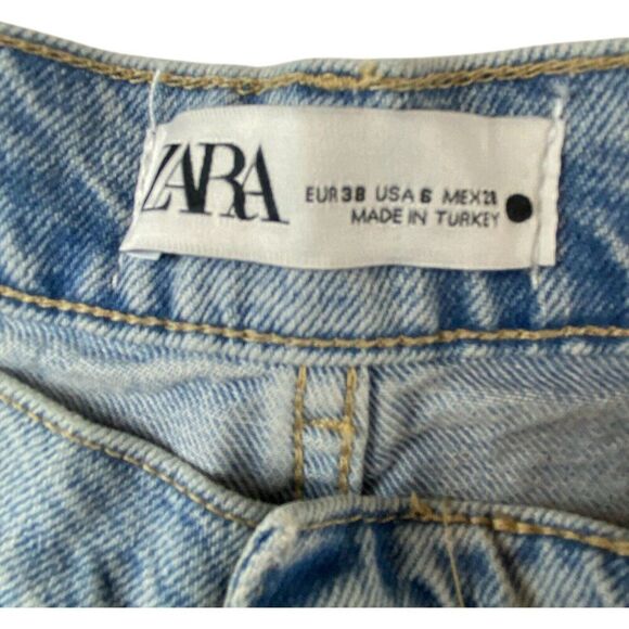 Zara Womens Jeans EU 38 US 6 Blue Wide Leg Adjustable Relaxed Fit 6186/242 NWT - Picture 12 of 12